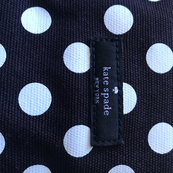 Kate Spade Black/White Polka Dot Fabric Small Tote - Picture 2 of 7